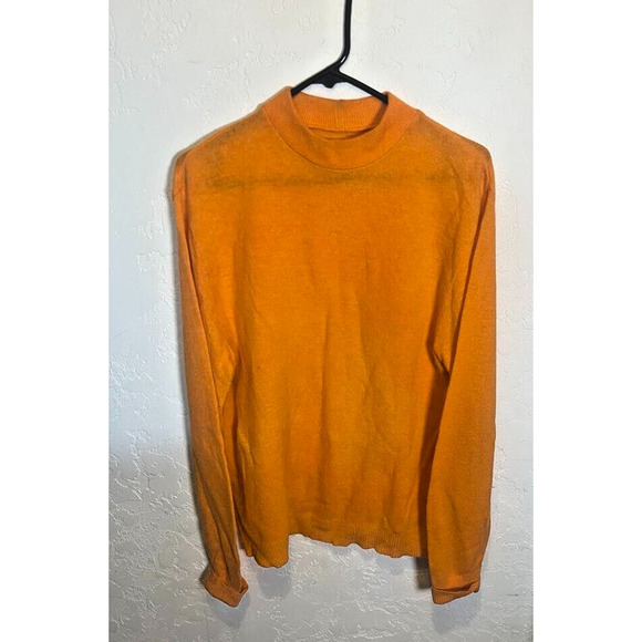 Vintage Sweaters - Vintage Sweater Women's Large 100% Australian Lambs Wool Orange Medium weight